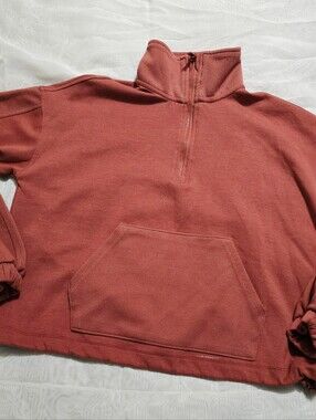 Yogalicious Rust Red Scuba Carolina Halfzip Sweater Pullover